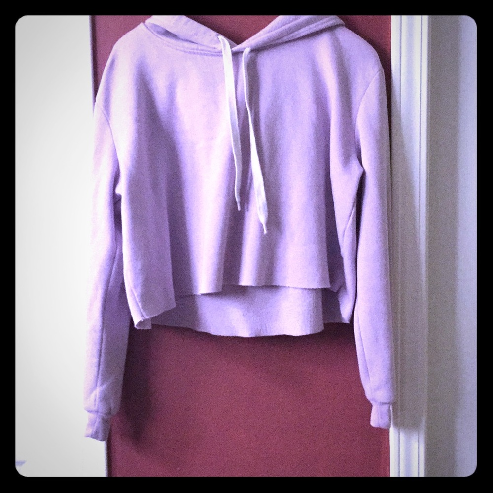 Purple hoodie crop top